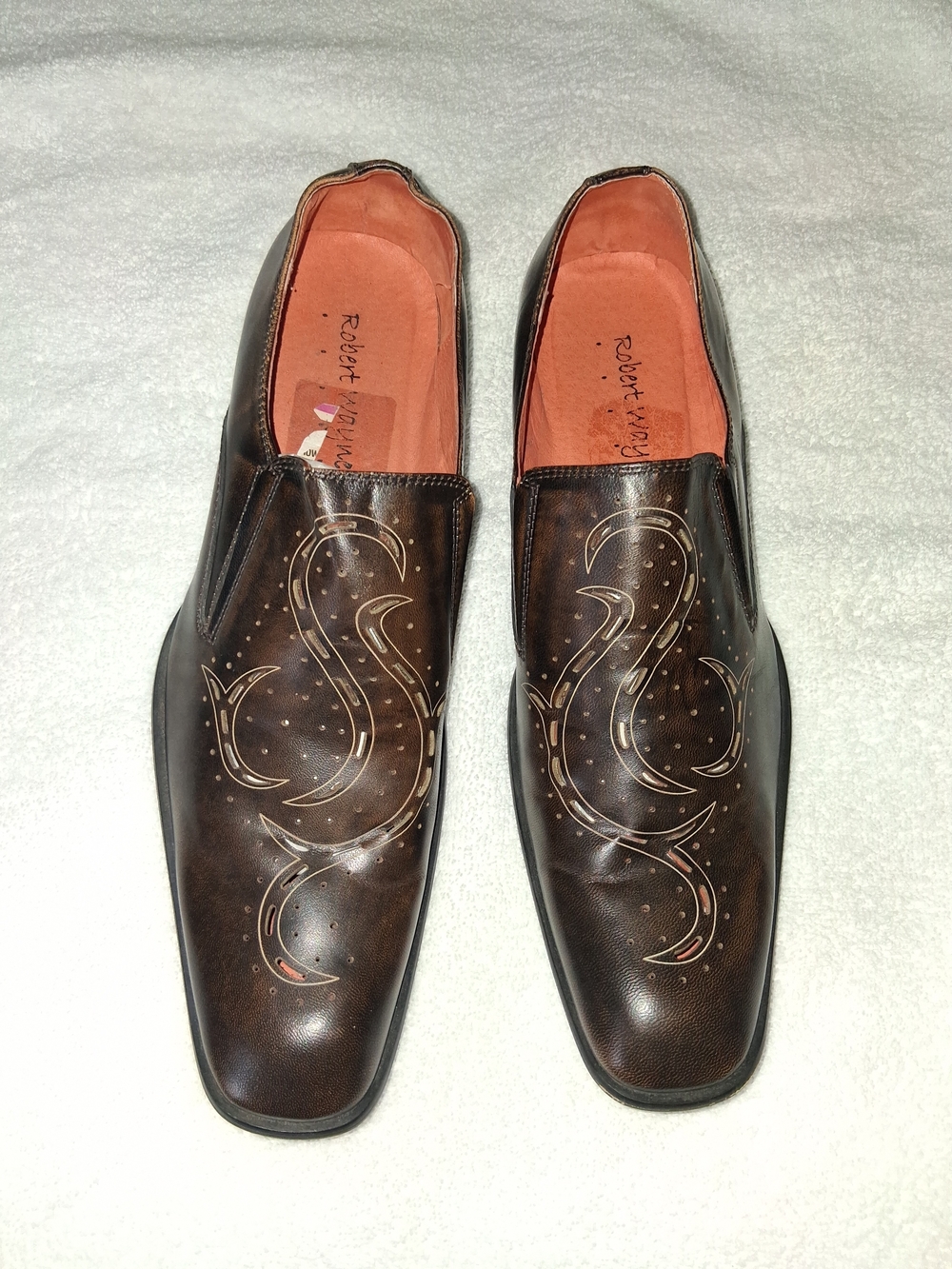 Robert Wayne Men's Brown Slip-On Dress Shoes